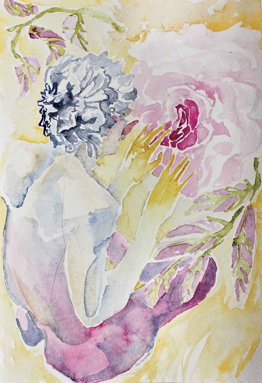 "Sweet Nectar" (watercolor, 2015)
